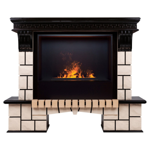 Электрокамин RealFlame Stone 26 AO античный дуб с очагом 3D Cassette 630 Black Panel Электрокамин RealFlame Stone 26 AO античный дуб с очагом 3D Cassette 630 Black Panel
