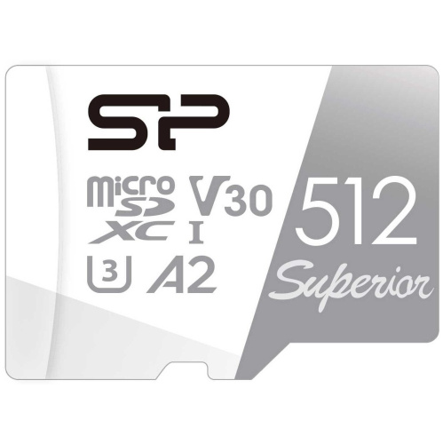 Карта памяти Silicon Power Superior (SP512GBSTXDA2V20SP) 512GB A1 microSDXC Class 10 UHS-I U3 100/80 Mb/s (SD адаптер)
