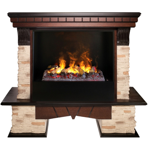 Электрокамин RealFlame Rockland AO античный дуб с очагом 3D Cassette 630 Электрокамин RealFlame Rockland AO античный дуб с очагом 3D Cassette 630