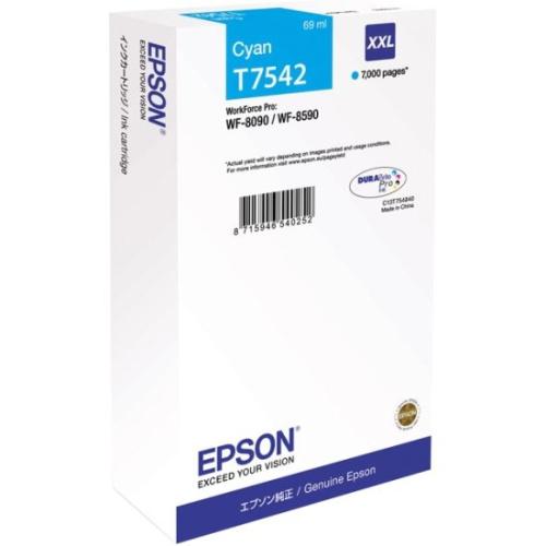 Картридж Epson T7542 голубой экстраповышенной емкости для WF-8090/8590 C13T754240