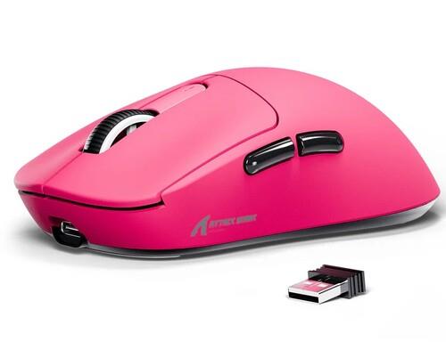 Мышь беспроводная/проводная Attack Shark X3 [Shark X3 Berry Red] розовый