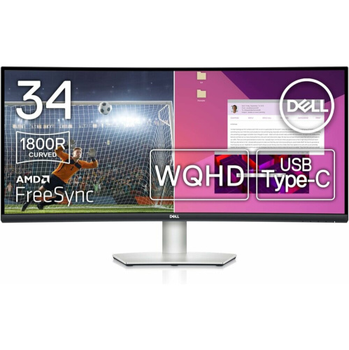 Монитор Dell S3423DWC (210-BEJE) серебристый/черный