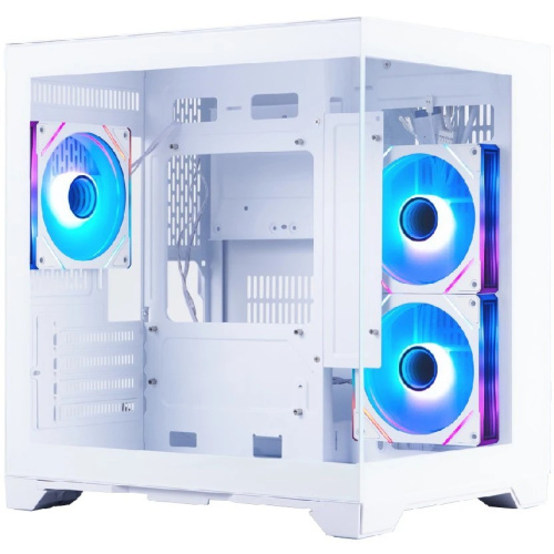 Корпус 1STPLAYER Megaview MV5-TP ARGB White (MV5-TP-WH-2FC7R-W-1FC7-W) / mATX / 3x120mm ARGB fans