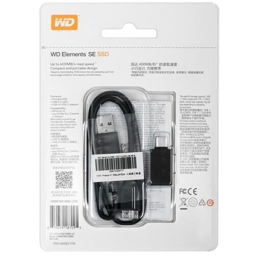 1000 ГБ Внешний SSD WD Elements SE [WDBAYN0010BBK-CESN]