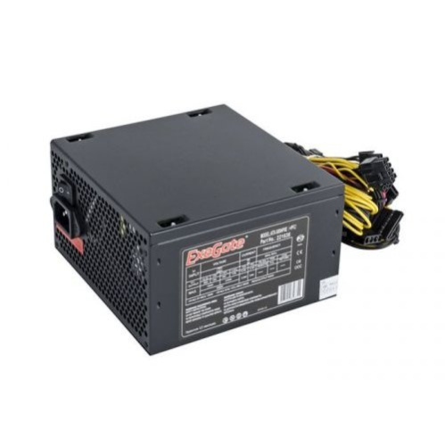Блок питания ExeGate EX221638RUS-PC 500W 500NPXE(+PFC), ATX, PC, black, 12cm fan, 24p+4p, 6/8p PCI-E, 4xSATA,3xIDE, FDD + кабель 220V