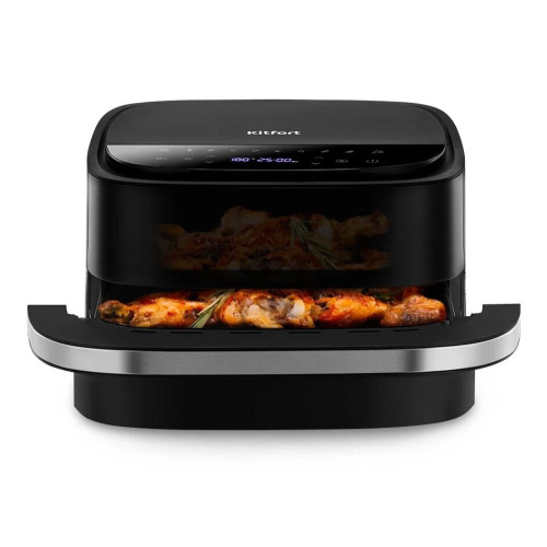 Аэрогриль Kitfort КТ-2289 черный и серебристый