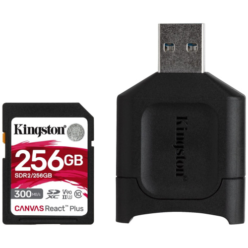 Карта памяти Kingston Canvas React Plus (SDR2/256GB) SDXC 256Gb Class10 w/o adapter