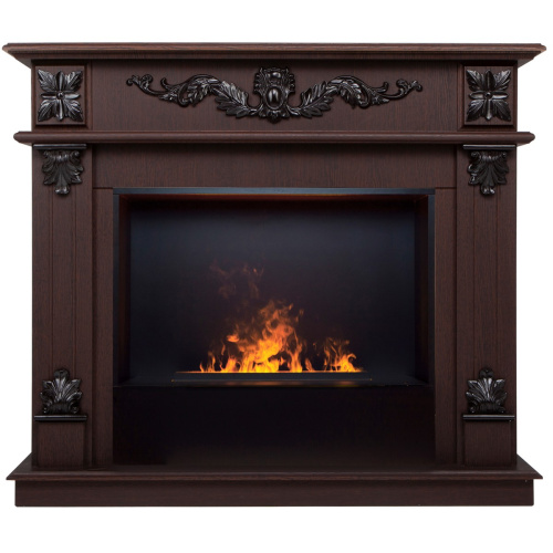 Электрокамин RealFlame Philadelphia 25,5/26 DN орех с очагом 3D Cassette 630 Black Panel Электрокамин RealFlame Philadelphia 25,5/26 DN орех с очагом 3D Cassette 630 Black Panel