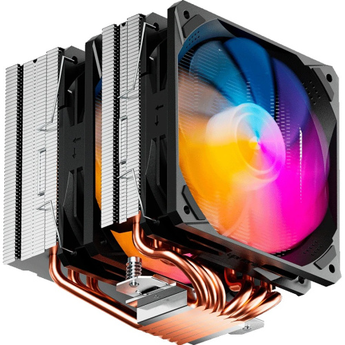 Кулер upHere D6SEC Black ARGB / 6HPx6mm, 260W TDP, dual tower, 2x120mm ARGB fans, 600-1600RPM, 68.2 CFM, 25dBA