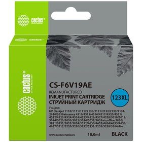 Картридж струйный Cactus CS-F6V19AE 123XL черный 480стр 18мл для HP DeskJet 1110/1111/1112/2130