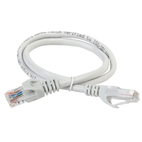 Патч-корд ITK PC01-C5EUL-10M кат.5E UTP LSZH 10м серый