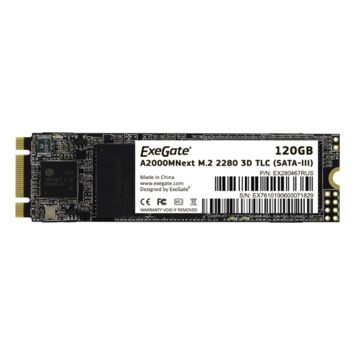 SSD ExeGate EX280467RUS A2000MNext 120 Gb M.2 2280 3D TLC SATA-III