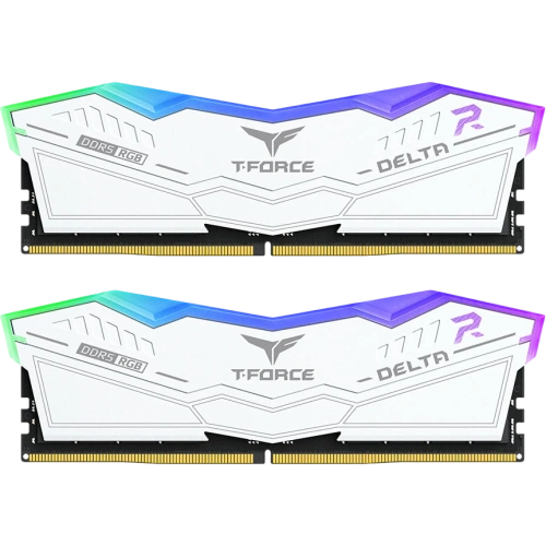 ОЗУ TEAMGROUP T-Force Delta RGB 32GB (FF4D532G6000HC38JDC01) (2x16GB) DDR5 6000MHz CL38 (38-46-46-84) 1.35V / White