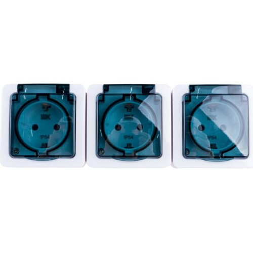 Розетка IEK РСб23-3-ГПБд Гермес Plus (ERMP32-K03-16-54-EC) 3м дымчатый