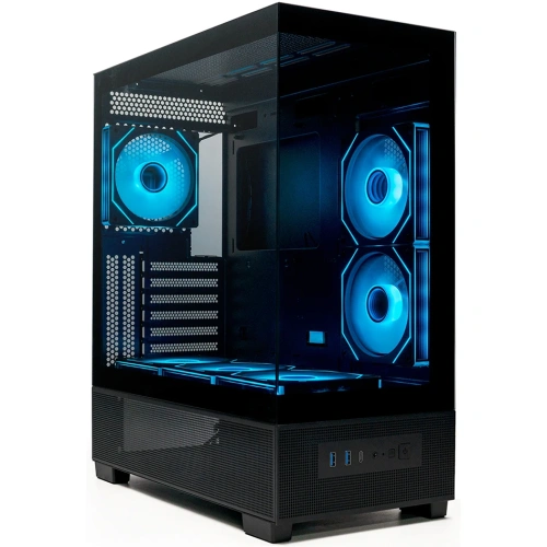 Корпус XASTRA Q500 6ARGB-C10-UC Black (Q500-6FM12A-C10-UC) ATX/Aquarium/Screewless/ 6x120mm ARGB PWM FM fans/Argb+PWM HUB 10port/ Type-C