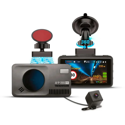 Видеорегистратор с радар-детектором TrendVision DriveCam Real 4K Signature LNA 2CH GPS ГЛОНАСС