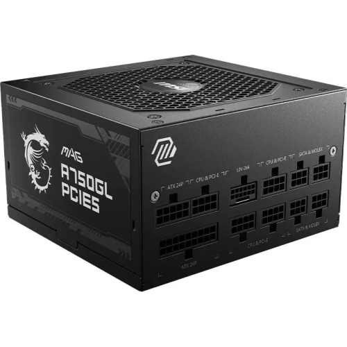 Блок питания MSI MAG A750GL PCIE5 Gen.5 (306-7ZP8B11-CE0) ATX 750W 80+ gold (20+4pin) APFC 120mm fan 8xSATA Cab Manag RTL