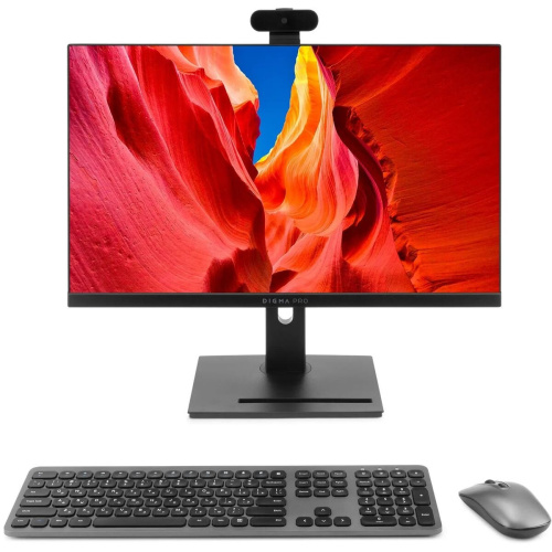 Моноблок Digma Pro Vision (DM23P7-ADXW04) 23.8" Full HD i7 1255U (1.7) 16Gb SSD512Gb UHDG CR W11P Eth WiFi BT 90W клавиатура мышь Cam черный 1920x1080