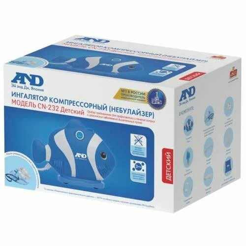 Ингалятор компрессорный A&D CN-232kids (I02452) синий