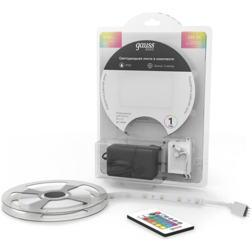 Светодиодная лента GAUSS Basic BT010 6Вт, 3м