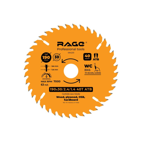 Диск пильный VIRA by Rage Universal 594233 190 мм