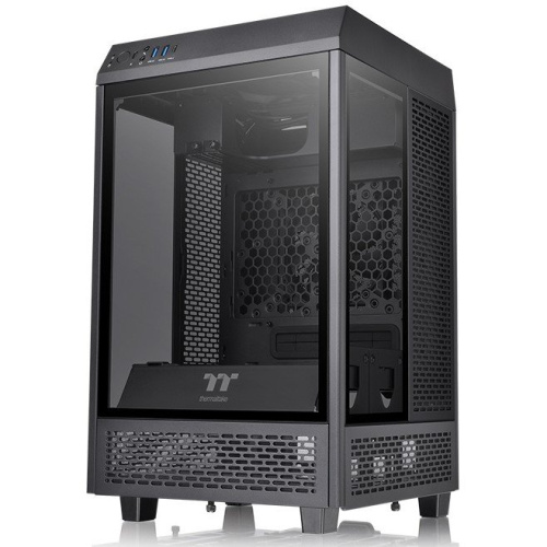 Корпус Thermaltake The Tower 100 CA-1R3-00S1WN-00 черный без БП miniITX 1x120mm 3x140mm 2xUSB3.0 audio bott PSU