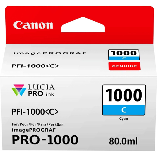Картридж струйный Canon PFI-1000 C 0547C001 синий для Canon Pixma MG5740/MG6840/MG7740