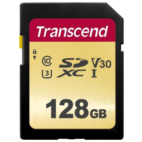 Карта памяти Transcend TS128GSDC500S SDXC 500S, 128GB UHS-I Class U3 V30