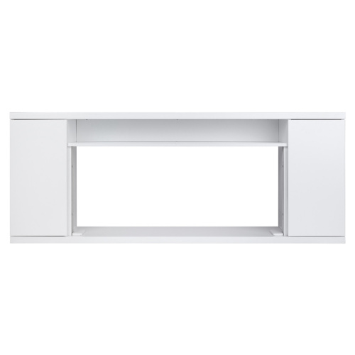 Портал каминный из МДФ линейный RealFlame Bergen 42 белый, полка над очагом