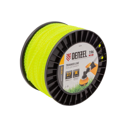 Леска для триммера Denzel Flex Cord 96299 витой квадрат, 2,7ммх196м, на DIN катушке