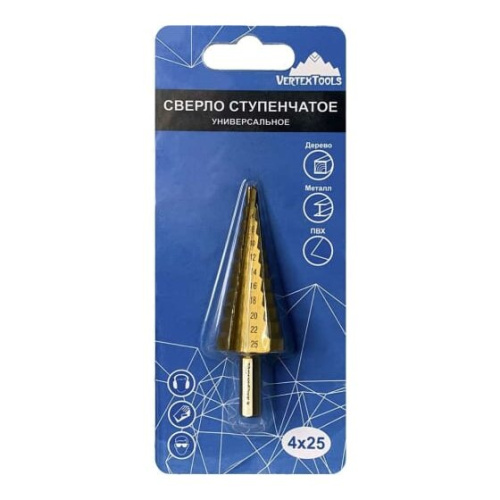 Сверло ступенчатое Vertex Tools 4x25 4-25