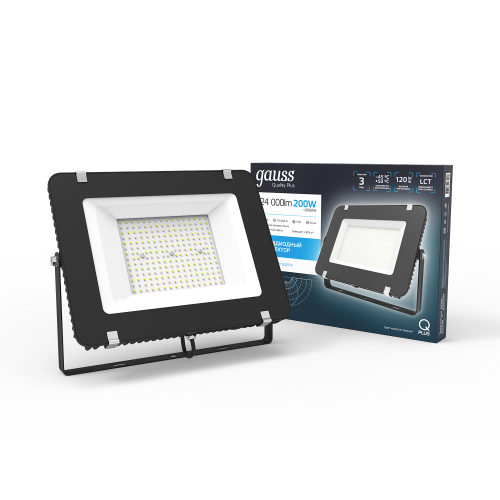 Прожектор уличный Gauss Qplus 613100200 светодиодный 200Вт черный