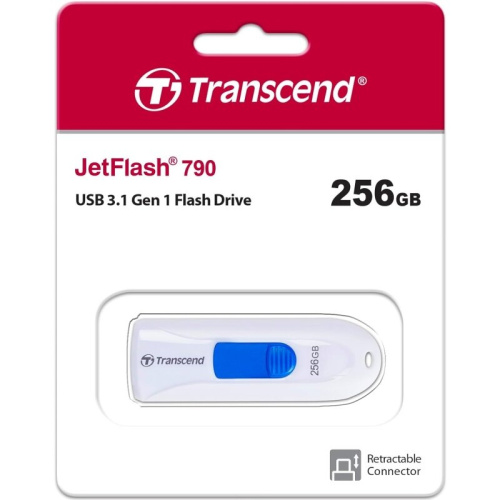 USB-флешка Transcend JetFlash 790 TS256GJF790W 256GB, USB 3.1, Белый