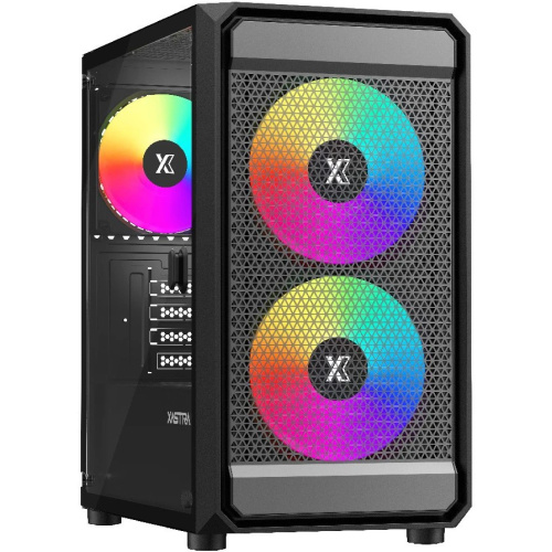 Корпус XASTRA A303M 3ARGB Black (A303M-2FC14A-1FC12A-D) mATX/Mesh tempered glass 2x140mm + 1x120mm ARGB PWM fans Door