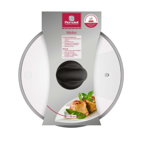 Крышка Rondell Modern RDA-1737 d-20см крыш.прозрачный руч.стальная