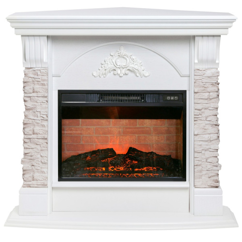 Электрокамин RealFlame Athena Corner GR белый с очагом Irvine 24 Электрокамин RealFlame Athena Corner GR белый с очагом Irvine 24