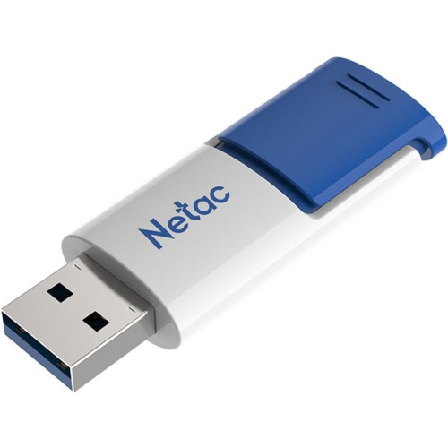 USB-флешка Netac U182 Blue (NT03U182N-256G-32BL), 256Gb USB3.2, сдвижной корпус, пластиковая бело-синяя