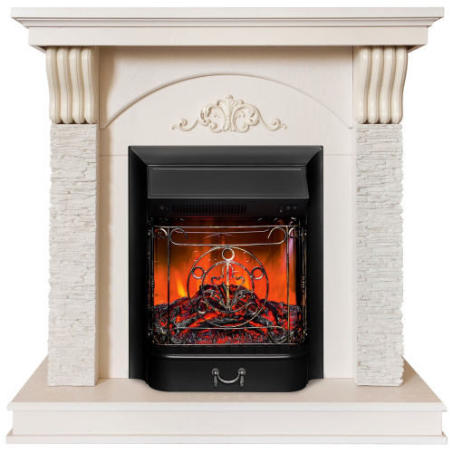 Электрокамин RealFlame Corfino WT айвори с очагом Majestic Lux Black