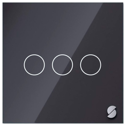 Умный выключатель Sibling Powerlight WS3B 3 клавиши с нулем черный