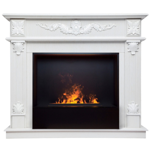 Электрокамин RealFlame Philadelphia 25,5/26 WT белое золото с очагом 3D Cassette 630 Black Panel Электрокамин RealFlame Philadelphia 25,5/26 WT белое золото с очагом 3D Cassette 630 Black Panel