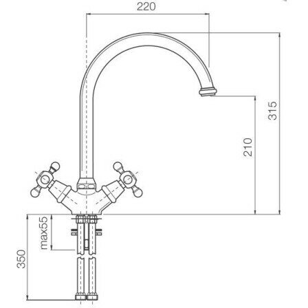 Смеситель для кухни Italmix Novecento 0900 Black