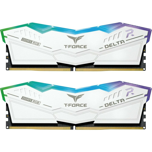 ОЗУ TEAMGROUP T-Force Delta RGB 64GB (FF4D564G6000HC38ADC01) (2x32GB) DDR5 6000MHz CL38 (38-38-38-78) 1.3V / White