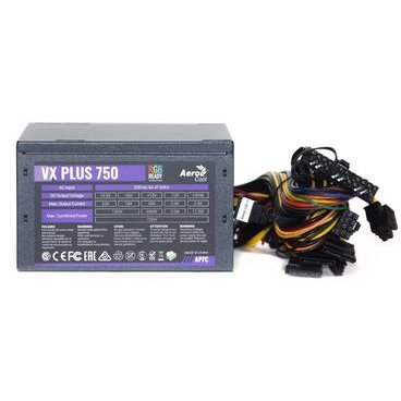 Блок питания Aerocool 750W VX Plus 750W ATX, 20+4 pin, 120mm fan, 6xSATA
