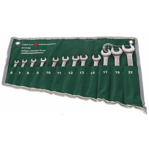 Набор ключей комбинированных Дело Техники 511122 12 шт. 6,7,8,9,10,11,12,13,14,17,19,22 тетрон. сумка ДТ/10