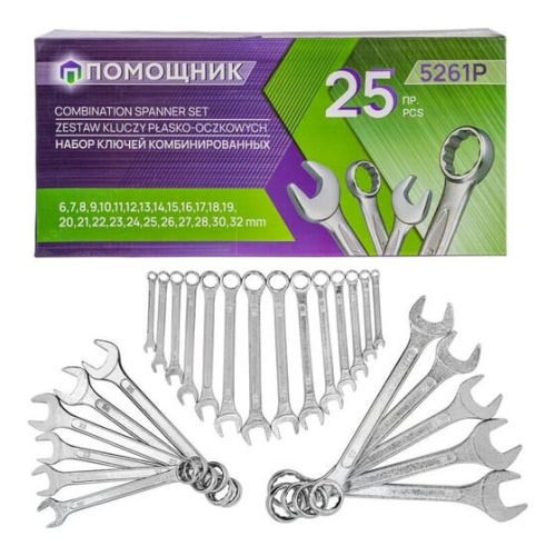 Набор ключей комбинированных Помощник 5261P(57313) 25 предметов