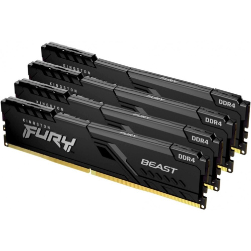 ОЗУ Kingston 32GB 3200MHz DDR4 CL16 DIMM (Kit of 4) Fury Beast Black KF432C16BBK4/32