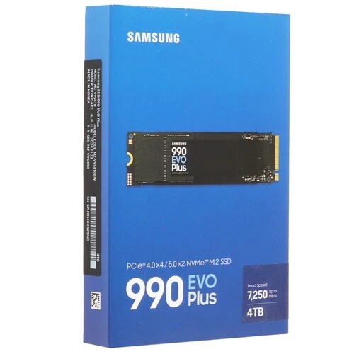 SSD Samsung 990 Evo Plus (MZ-V9S4T0BW), 4TB M.2, PCI-E 5.0 x2, V-NAND TLC R/W - 7250/6300 MB/s