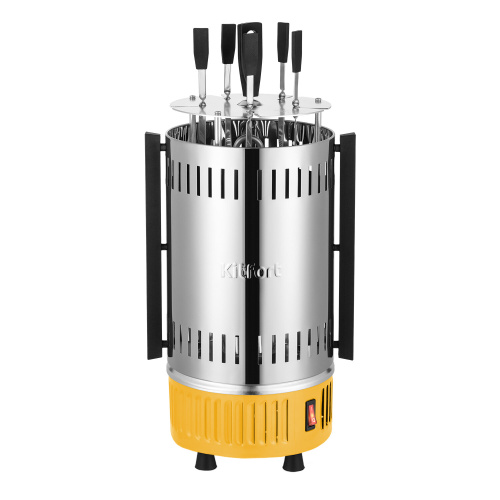 Шашлычница электрическая Kitfort КТ-1408 нерж/желтый