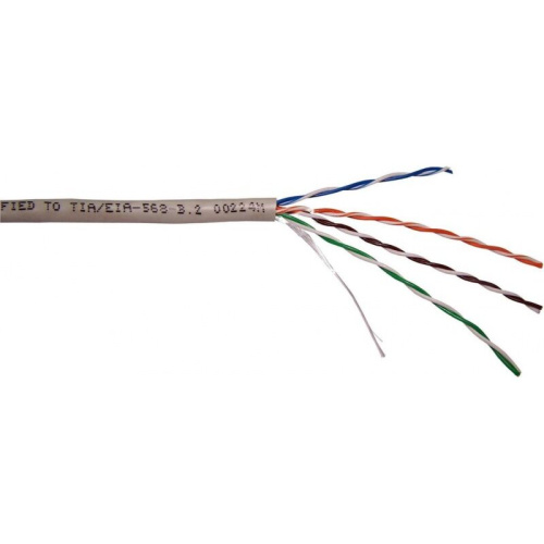 Кабель информационный Lanmaster NM-FTP5E4PR-CCA кат.5е F/UTP общий экран 4X2X24AWG PVC внутренний 305м серый
