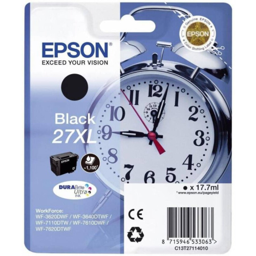 Картридж струйный Epson T2711 C13T27114022 черный (17.7мл) для Epson WF7110/7610/7620